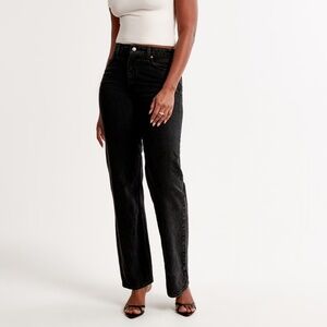 Abercrombie Curve Love High Rise 90s Relaxed Jean Black